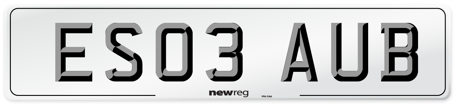 ES03 AUB Number Plate from New Reg